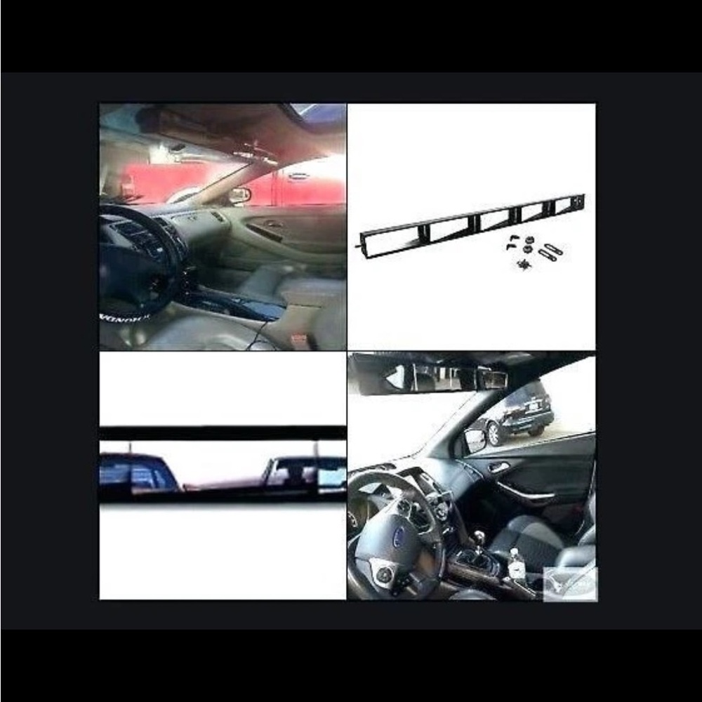 Black Multi-Panel Rearview Mirror - Picture 2 of 3